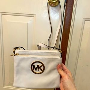 Michael Kors white crossbody handbag